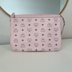 MCM Visetos Powder Pink Small Shoulder Bag